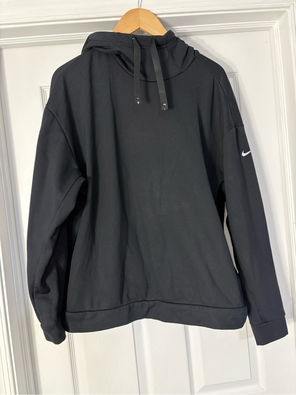 Nike Black Hoodie with White Swoosh Tag